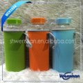 transparent straight shape 360ml water bottle with insulating cover